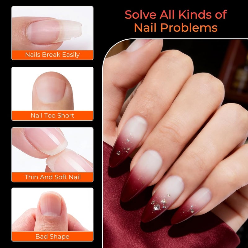ranrose Short Almond Nail Tips 240PCS Half Matte Soft Gel Nail Tips 12 Sizes Short Almond Half Cover False Nails with Handles for Press on Nails Extension Art Home & DIY Nail Salon with Box - Image 4